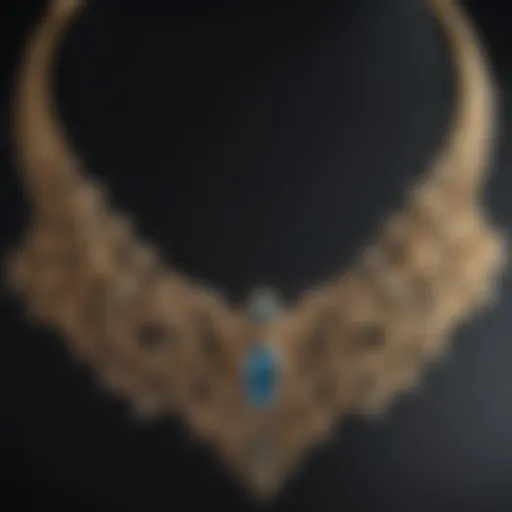 Elegant gold necklace featuring intricate designs