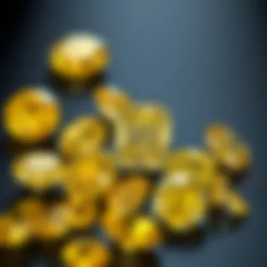 A collection of fancy yellow diamonds of various cuts and sizes