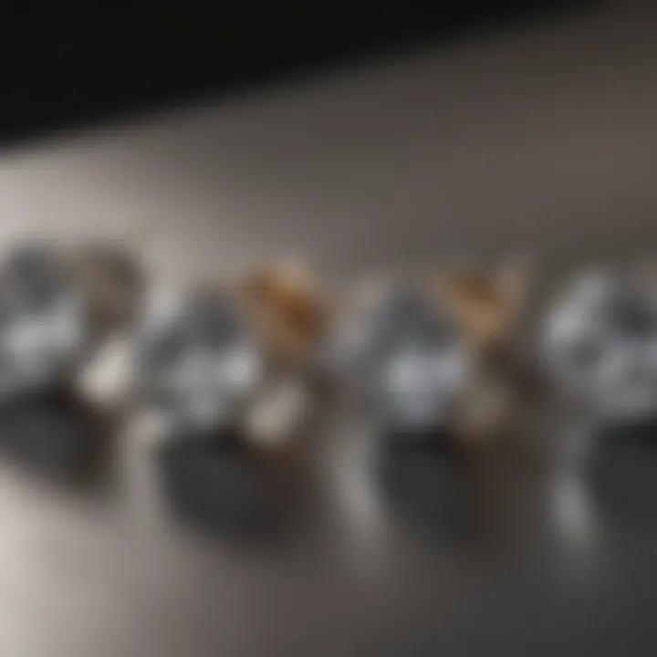 Elegant display of different styles and settings of diamond stud earrings