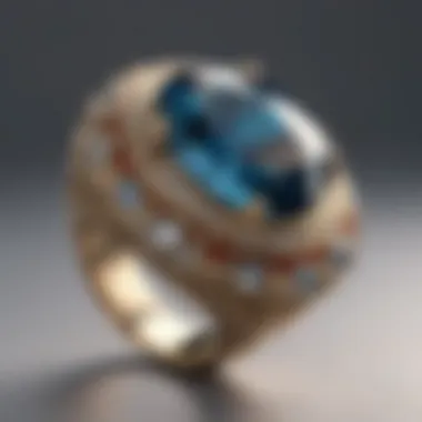 Intricate Design of James Allen Gemstone Ring Stunning view of a James Allen gemstone ring showcasing intricate design