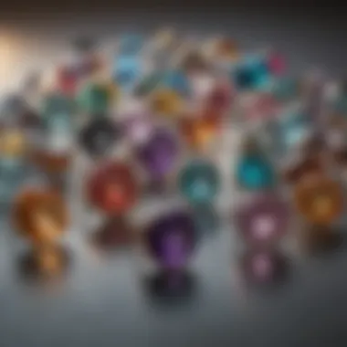 Diverse Gemstone Selection by James Allen A selection of various gemstones offered by James Allen in elegant display