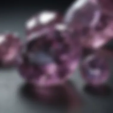 Glistening alexandrite stones showcasing their color-changing properties