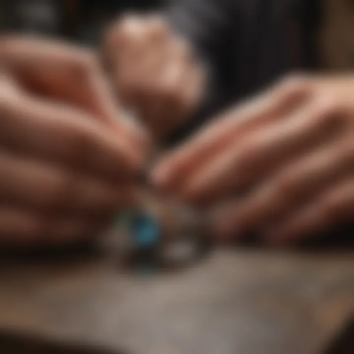 Artisan crafting a bespoke ring with precision tools.