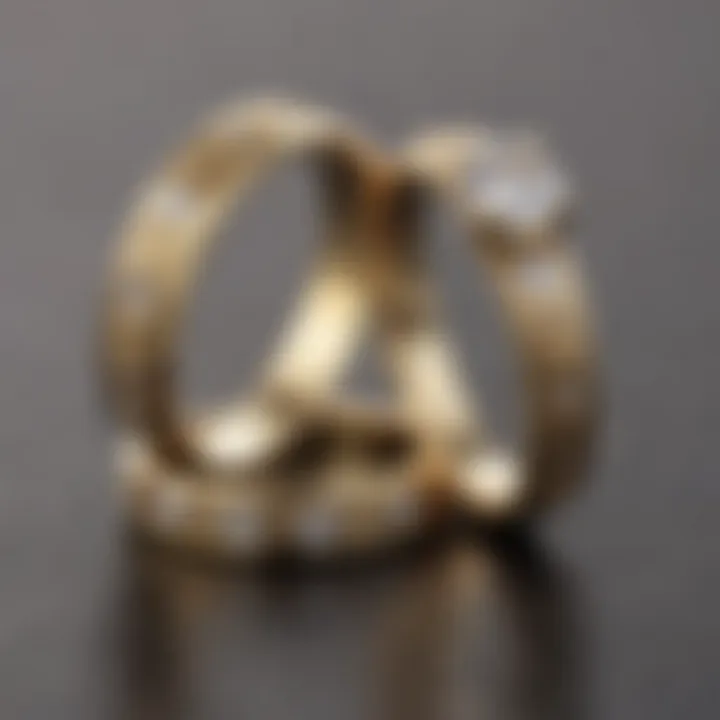 A historical representation of traditional mixed yellow and white gold wedding rings.