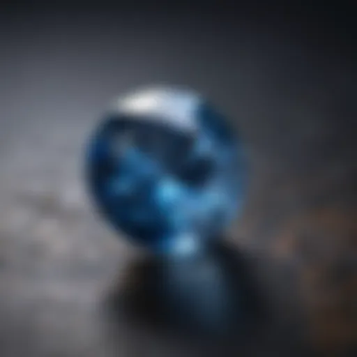 Close-up view of a Montana sapphire showcasing its brilliant blue hue