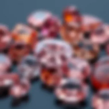 An assortment of morganite stones showcasing their color variations