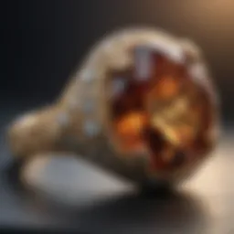 Close-up view of a stunning musgravite ring showcasing its unique color and clarity