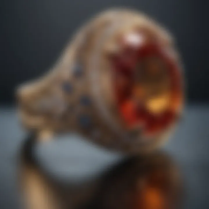 A close-up view of a beautifully resized ring showcasing the craftsmanship