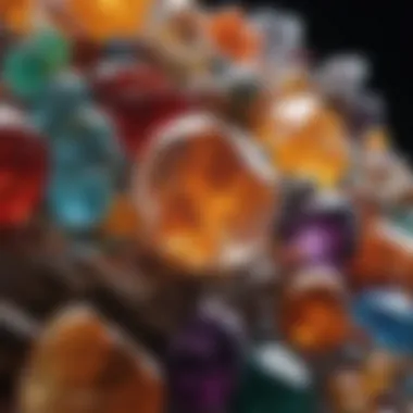 Natural Origins of Semi-Precious Stones Geological formations highlighting the natural origins of semi-precious stones, illustrating their earthbound beauty.