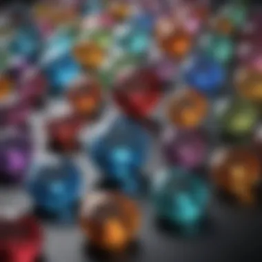 Showcase of Gemstones with Varied Clarity Levels A collection of gemstones showcasing different clarity levels