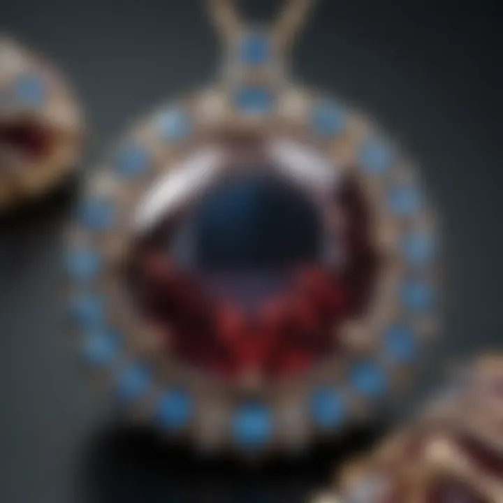 Close-up view of the intricate facets of a blue Nile garnet