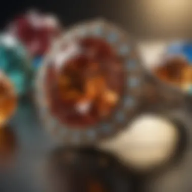 An elegant display of historical references related to colored diamonds, emphasizing their significance over time.