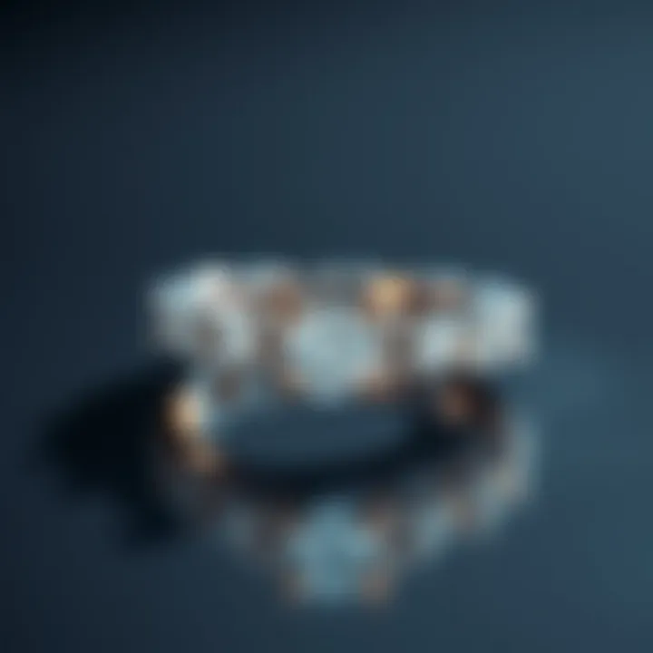 Close-up view of the intricate craftsmanship of a diamond eternity ring