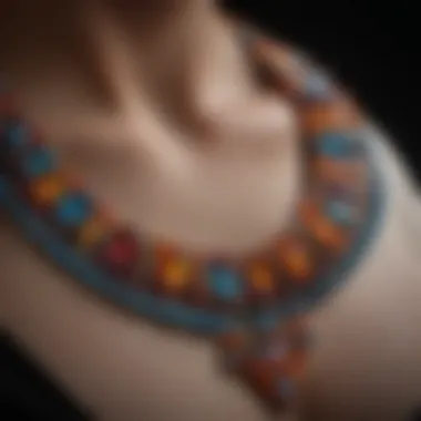 Crafting Techniques for Beaded Necklaces An artisan skillfully crafting a beaded necklace, illustrating the techniques involved in the creation process.