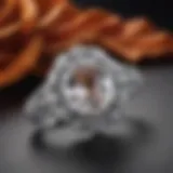 Elegant cubic zirconia ring showcased on a velvet background