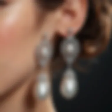 Display of stunning pearl earrings