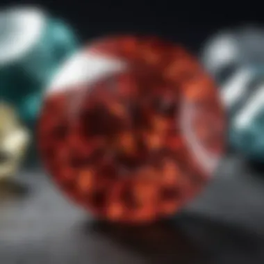 Close-Up of December's Birthstone A stunning close-up of December's birthstone showcasing its intricate facets and vibrant colors.