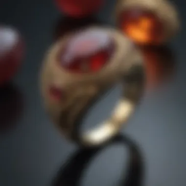 Exquisite blood stone ring showcasing intricate craftsmanship