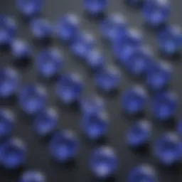 Close-up view of pleochroic tanzanite displaying color variations under different lighting