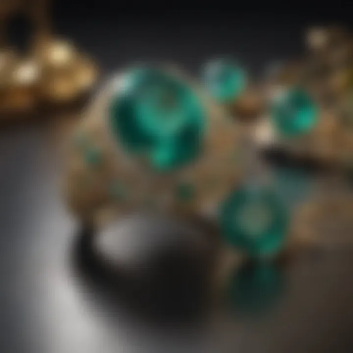 A graphic representation of care guidelines for maintaining emerald gemstones