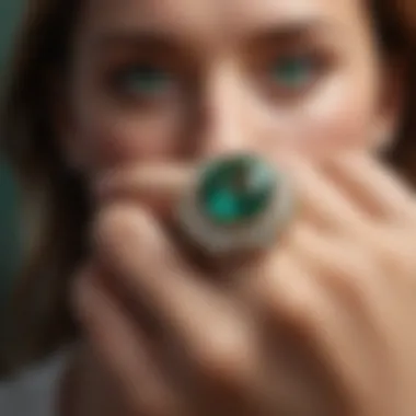 Modern emerald rings showcased in a contemporary jewelry collection