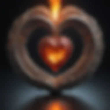 Artistic representation of the Heart on Fire Ring showcasing its intricate design