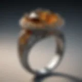 Elegant golden topaz ring showcasing intricate design