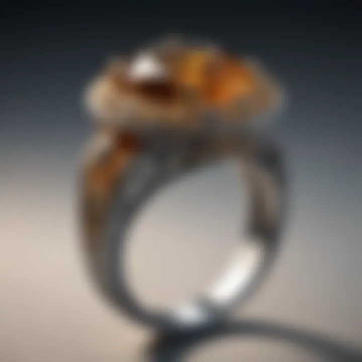 Elegant golden topaz ring showcasing intricate design