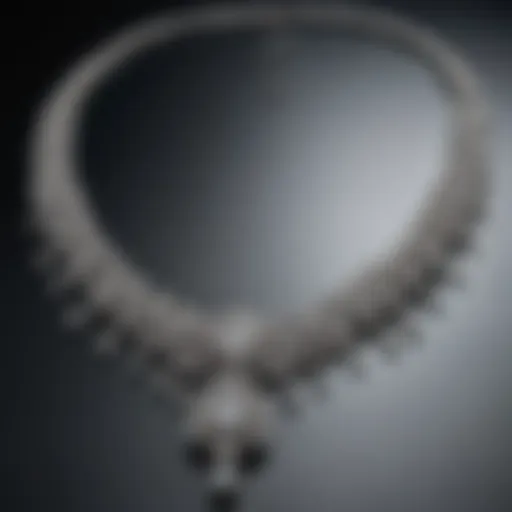 An exquisite old mine cut diamond necklace displayed elegantly