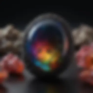 Cultural artifacts featuring black opal stone