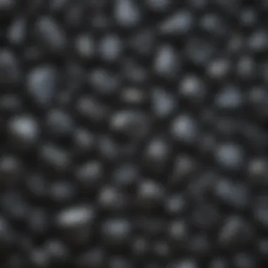 A close-up of black magnetic stone highlighting its unique texture.