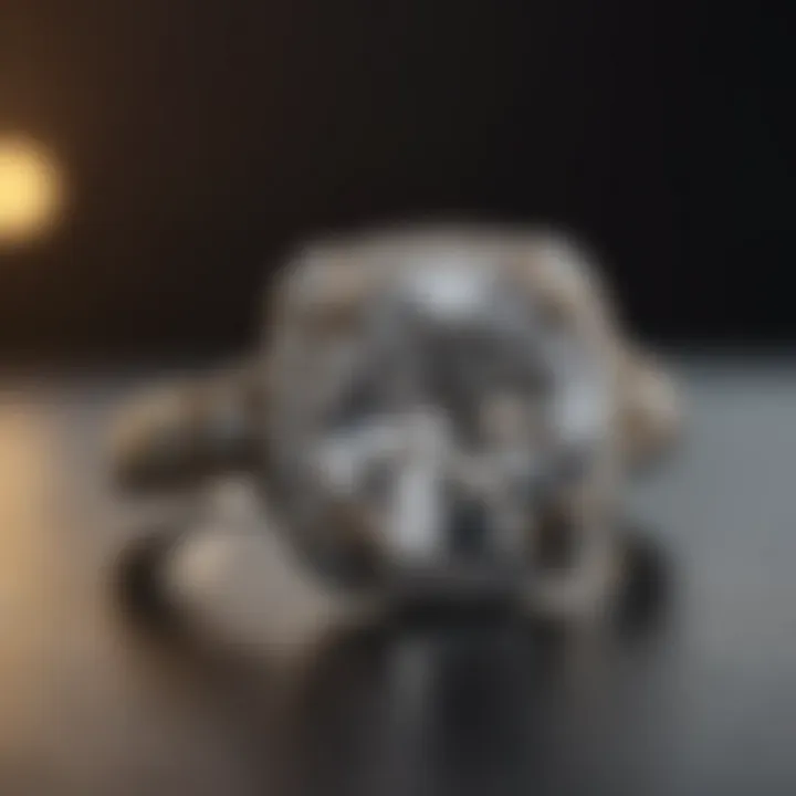 Aesthetic view of a diamond ring emphasizing clarity