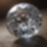 Close-up view of a diamond showcasing internal inclusions