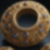 Close-up view of intricate gold jewelry showcasing its luster and craftsmanship