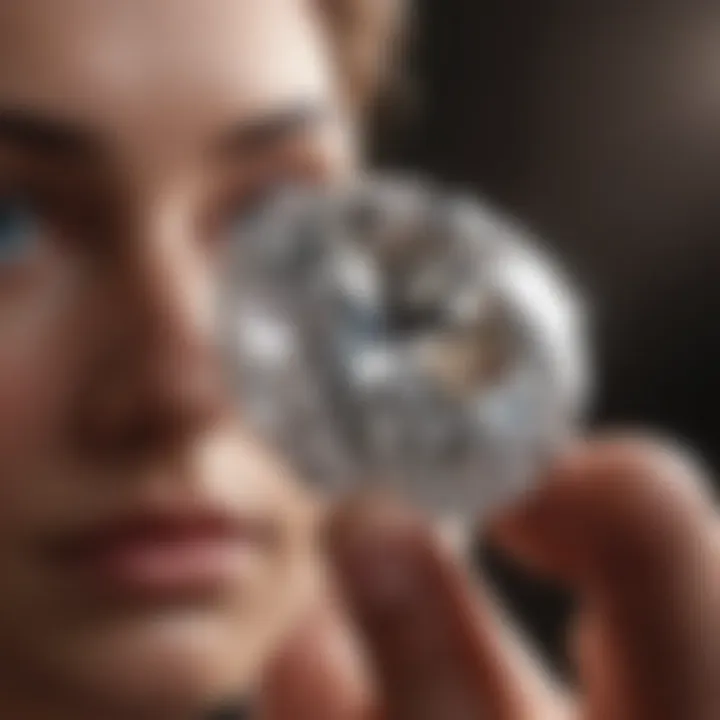 Expert jeweler examining a diamond