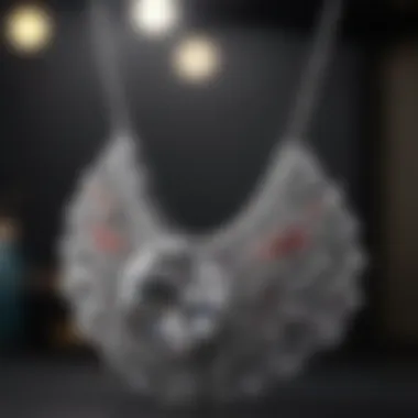 Glistening diamond necklace under bright lights