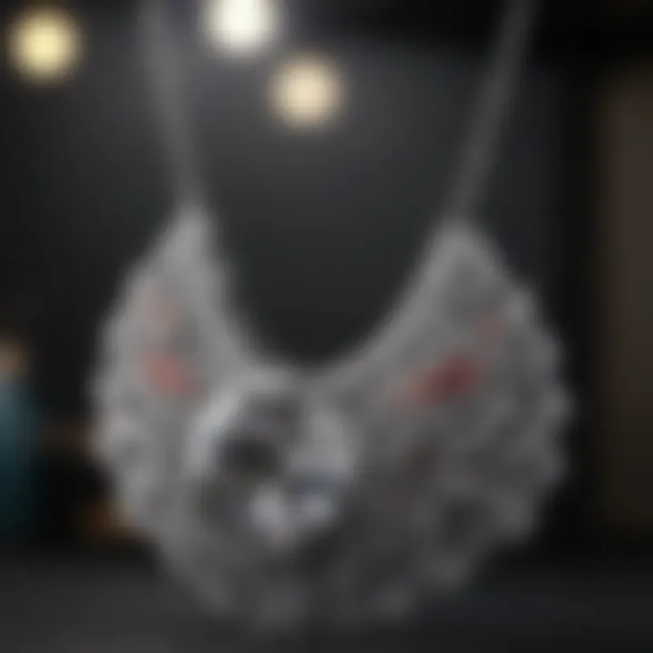 Glistening diamond necklace under bright lights