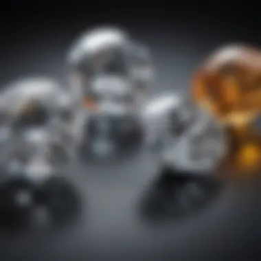 A side-by-side comparison of natural and man-made diamonds, highlighting their differences.