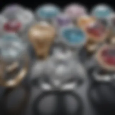 Various types of diamonds commonly used in rings with an inner band diamond