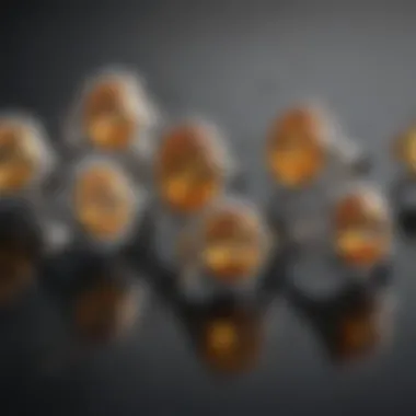 Elegant display of vintage yellow topaz rings in various designs