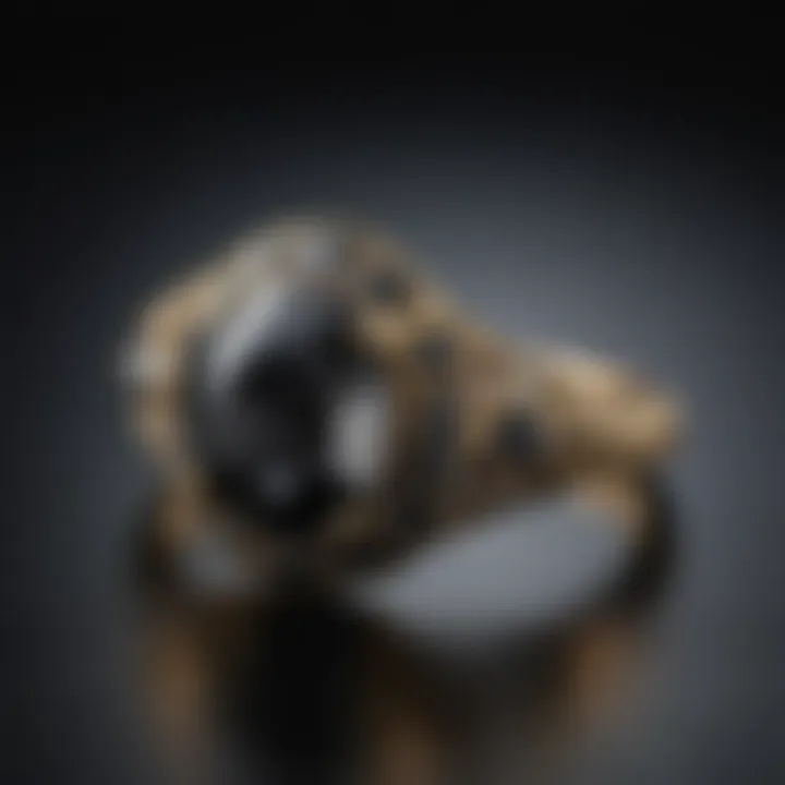 Black diamond ring in an elegant setting