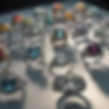 Diverse Collection of Distinctive Diamond Rings Variety of distinctive diamond rings displayed together