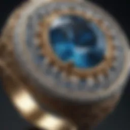 A stunning vintage style gemstone ring featuring an intricate filigree design.