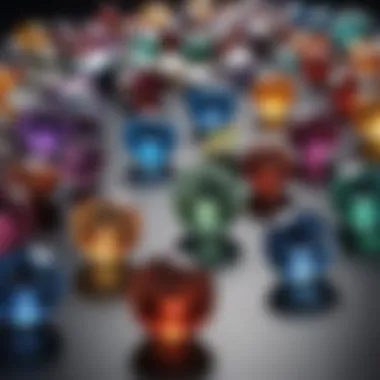 Showcase of Certified Gemstones A collection of certified gemstones displayed elegantly, showcasing their authenticity.