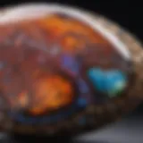 Close-up of a Yowah Nut Opal showcasing its unique colors and patterns