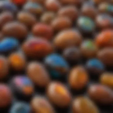 Elegantly Polished Yowah Nut Opals Collection of polished Yowah Nut Opals displayed elegantly