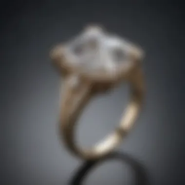 Radiant Elegance in Jewelry A luxurious ring featuring a radiant cut diamond set against an elegant backdrop