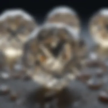 Microscopic View of Lab-Created Diamond Structure Crystal structure of lab-grown diamonds under microscope