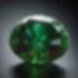 Close-up view of a green ruby showcasing its unique color and brilliance