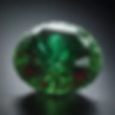 Close-up view of a green ruby showcasing its unique color and brilliance